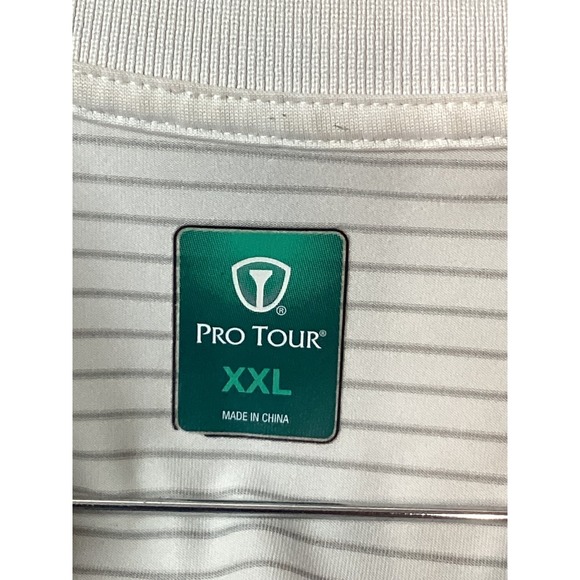 Pro Tour Mens Golf Polo Shirt XXL Striped Short Sleeve Collared Shirt - Picture 4 of 13